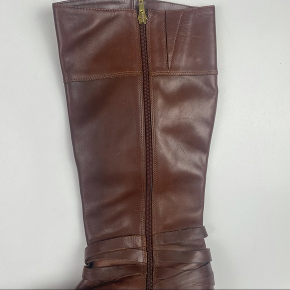 Audrey Brook brown Leather Zip Up Riding High Boots Size 8M - Picture 5 of 14